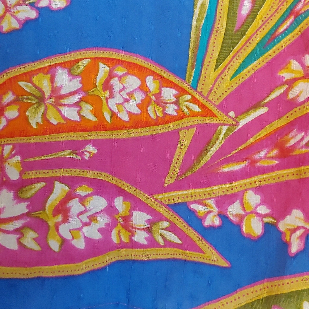 Haute Hippie Bohemian V Neck Multicolored Top. Size XL. - Picture 3 of 10